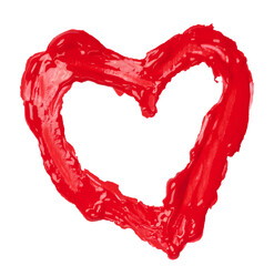 A heart drawn with thick red paint, a symbol of love.