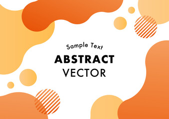 抽象的　フレーム  シェイプ　オレンジ　ウェーブ