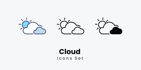 Cloud  icons set autumn icons vector stock illustration.