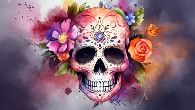 traditional mexican skull calaca or calaver	