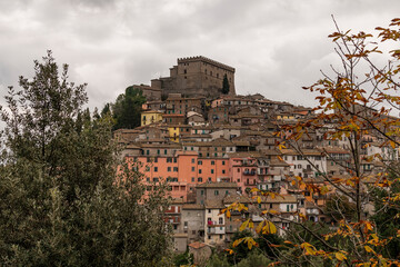 evocative panorama of the town of Soriano nel Cimino