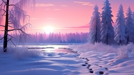 Beautiful natural winter scene