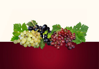 Uvas, verdes, rojas, fondo, fruta