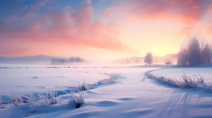 Beautiful natural winter scene