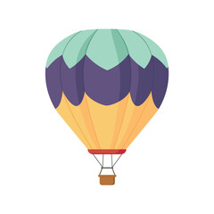 Balloon of colorful set. This artwork brings to life an air balloon in a captivating cartoon design against a clean white backdrop. Vector illustration.