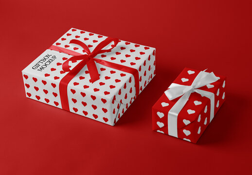 Valentines Gift Boxes Mockup
