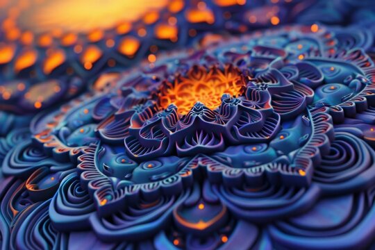 Wallpaper of indian mandala in colour gradient 