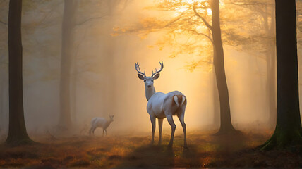 White Deer In The Woods