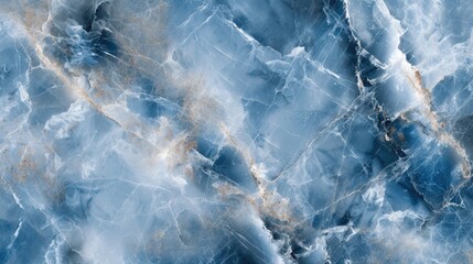 Blue marble texture background with golden veins.