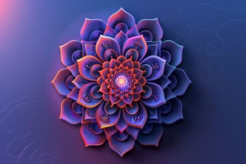 Wallpaper of indian mandala in colour gradient 