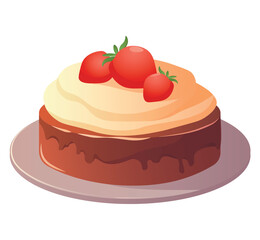 Cake of colorful set. This illustration brings to life a delectable cake that is sure to tantalize the taste buds against a crisp white background. Vector illustration.
