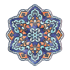 Multicolor mandala isolated on white  background