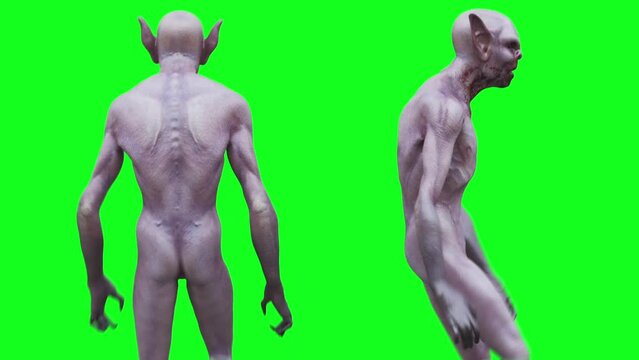 Scary werewolf, monster, vampire. realistic 4k animation.