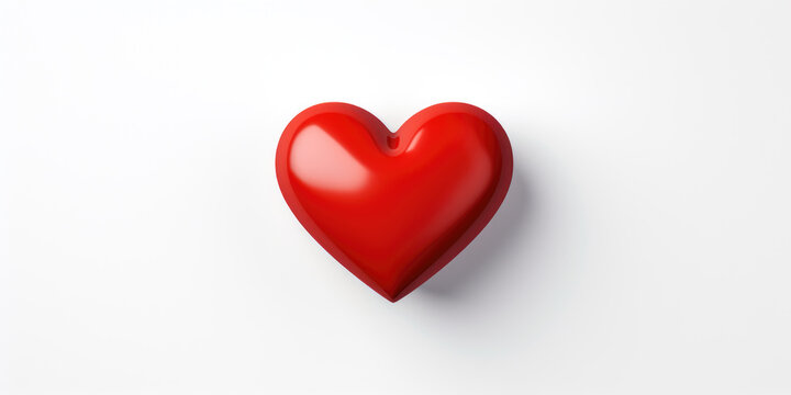 A red heart isolated on a white background