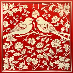 Double Happiness(Chinese traditional paper-cut art)
