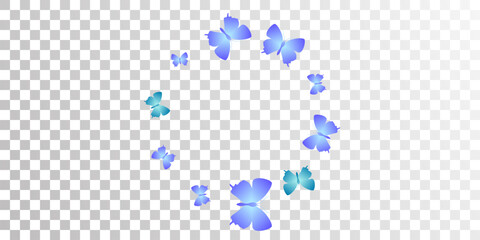 Romantic blue butterflies cartoon vector wallpaper. Spring funny insects. Simple butterflies cartoon dreamy background. Delicate wings moths graphic design. Fragile creatures. - obrazy, fototapety, plakaty