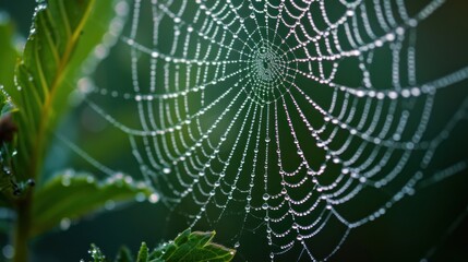 Naklejka premium a close up of a on a tree branch with dew drops on the drops of the.