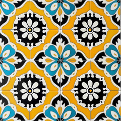 Retro vintage seamless tile pattern background