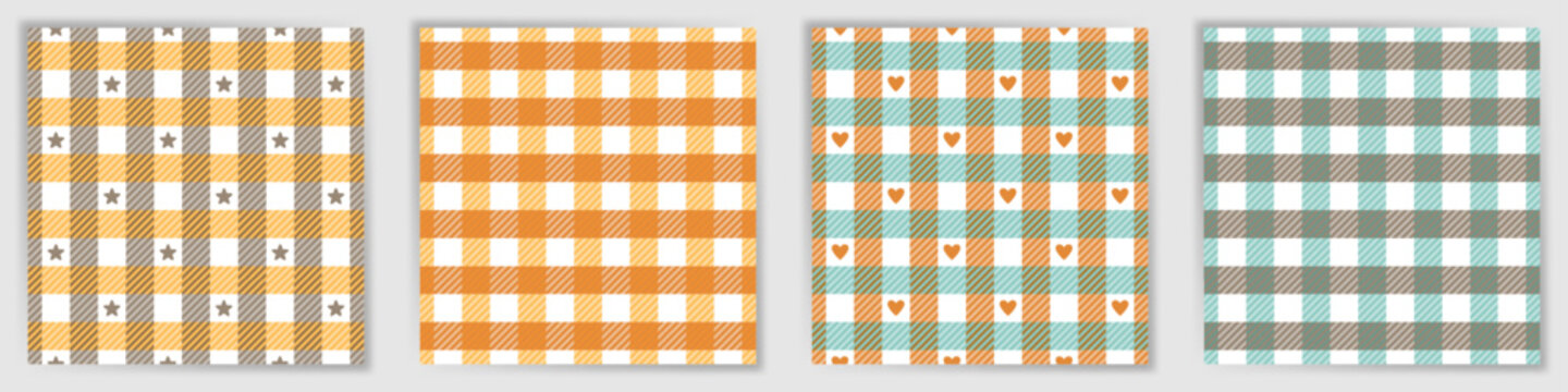 Royal stewart tartan seamless pattern collection. Classic tattersall check plaid textile