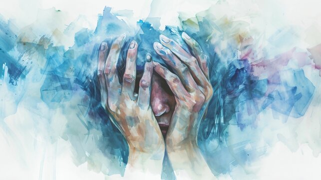 Le harcèlement à l'école, bien être et mal être, illustration aquarelle ia générative