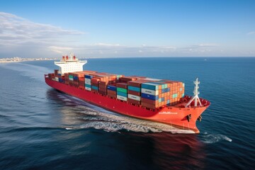 Container Ship. Massive Vessel Carrying Cargo Across the Seas.