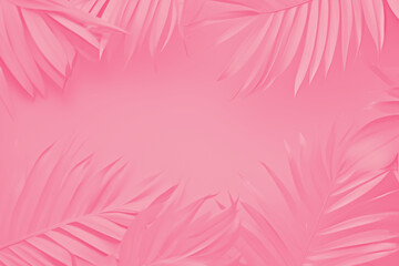 Fototapeta na wymiar Palm leaf in pink style