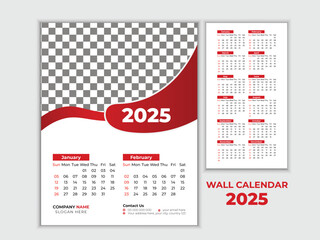 Professional wall calendar design template with modern and clean style.