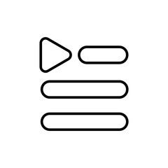 Obraz premium Playlist outline icons, minimalist vector illustration ,simple transparent graphic element .Isolated on white background
