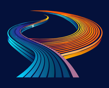 abstract line background geometric futuristic colorful beautiful amazing unreal bright figurative art vector illustration