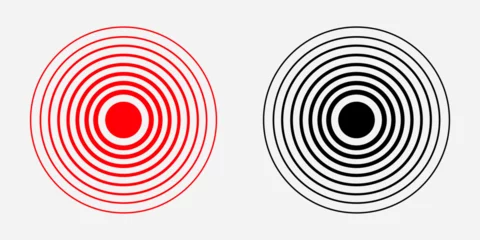 Foto op Canvas Earthquake epicenter vector icon set. Seismology illustration, Seismic activity on disaster. Hypnosis wave illustration set on red and black Version. Sound effect © MUBINO