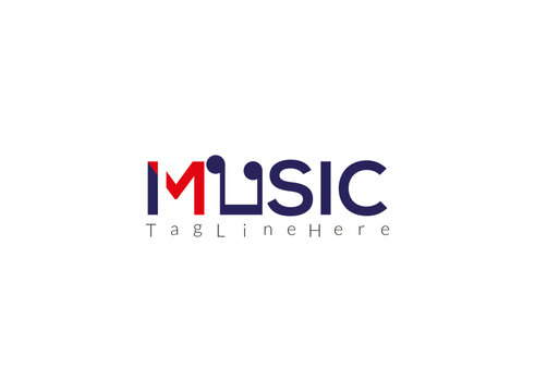 creative music logo design, with   audio icon  combination