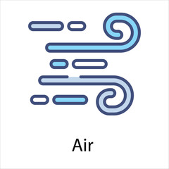 Fototapeta premium Air Icon vector, Such Line sign as autumn, Submission of autumn icons. Vector Computer Isolated Pictograms for Web on White Background Editable Stroke stock illustration