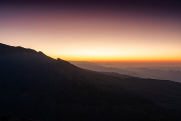 Sunrise over Al Hajar Mountains, Jebel Shams, Balcony Walk trial, Oman, Ad Dakhiliyah Governorate