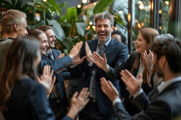 Business, presentation and man on a laptop in a corporate conference or office collaboration with a woman at work. Businessman, manager or coach for marketing