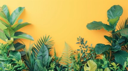 Fototapeta na wymiar Bright and Cheerful Minimalist Meeting Background with Plants