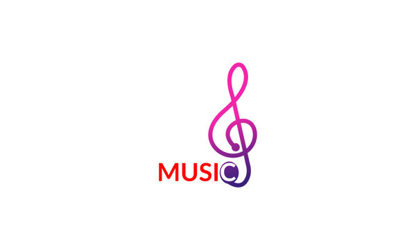 creative music logo design, with audio icon   combination