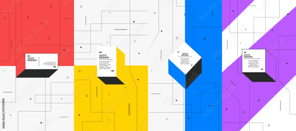 Canvas Prints vector illustration. minimalist flat design background set. color geometric style. memphis pattern. 