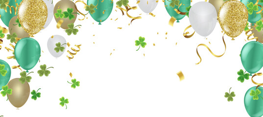 Vector illustration Design banner on St. Patrick's Day. effect clover. Simple banner for the site, shop,	 - obrazy, fototapety, plakaty