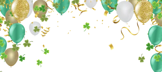 Foto op Plexiglas Vector illustration Design banner on St. Patrick's Day. effect clover. Simple banner for the site, shop,  © Sompong