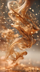 Abstract gold sparkle particles, swirling golden dust, Generative AI