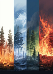 The Four Stages of a Forest Fire