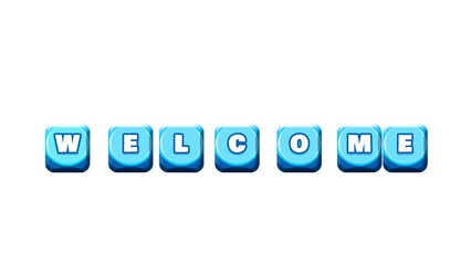 Welcome animation in the shape of falling dice bouncing from above. Transparent 4K Alpha Channel. Suitable for vlog, opening videos, introduction, and greetings. - Powered by Adobe