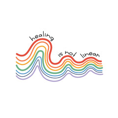 Healing is note linear,World Mental Health Day vector