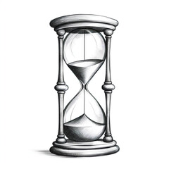 Hourglass illustration white background
