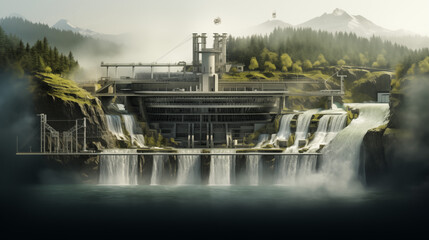 Obraz premium Ecological Hydro Power Urban Design