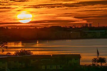 Sunrise Over Panama City, Florida with St Andrews Bay in Foreground