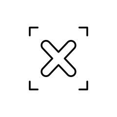 Obraz premium Cross scan outline icons, minimalist vector illustration ,simple transparent graphic element .Isolated on white background