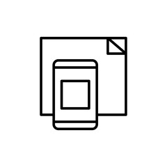 Phone scanner outline icons, minimalist vector illustration ,simple transparent graphic element .Isolated on white background