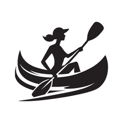 canoe paddle icon vector