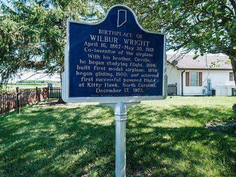 Information Signage of Wilbur Wright, Millville,Indiana